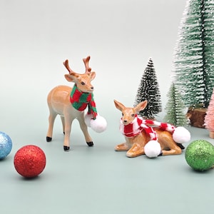 Ceramic deer miniature-Handmade ceramic animals-Christmas gifts-Ceramic deer statues for Christmas decoration
