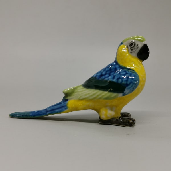 Ceramic Porcelain Parrot, Hand Painted, Mother's day gift, Animal lover, Miniature Ceramic Parrot, Christmas gifts, New Year's gifts