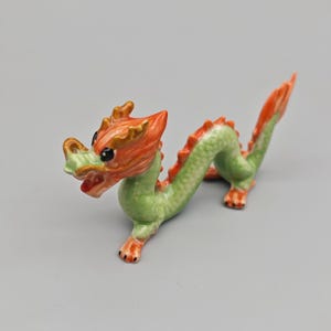 Ceramic Dragon Figurine: Green Porcelain, Symbol of Fortune