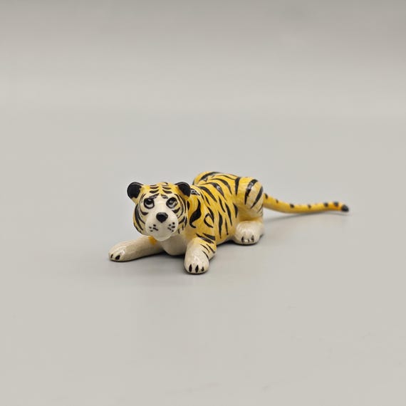 Miniature Tiger Figurine - Ceramic Tiger Decor