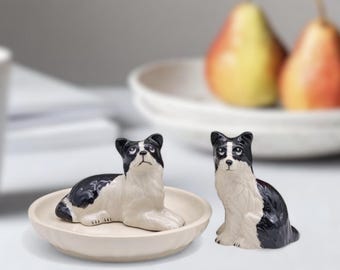 Dog Salt and Pepper Shakers Set–Border Collie Dogs Figurine-Perfect Gift for Housewarming-Unique Kitchen Decor-Gift for Dog Lovers