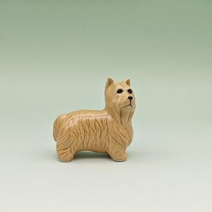 Ceramic Terrier Figurine,Miniature ceramic dog figurine,Handcrafted dog sculpture,Dog lover gift