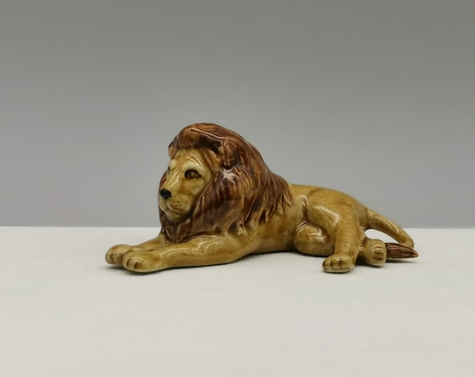 Ceramic Lion Figurine Handmade Lion Pottery Lion Orange Lion Clay Lion