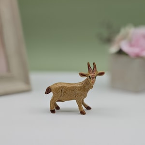 Miniature Ceramic Goat Figurine - Handcrafted Goat Decor - Perfect Gift for Goat Lovers - Mini Goat Sculpture