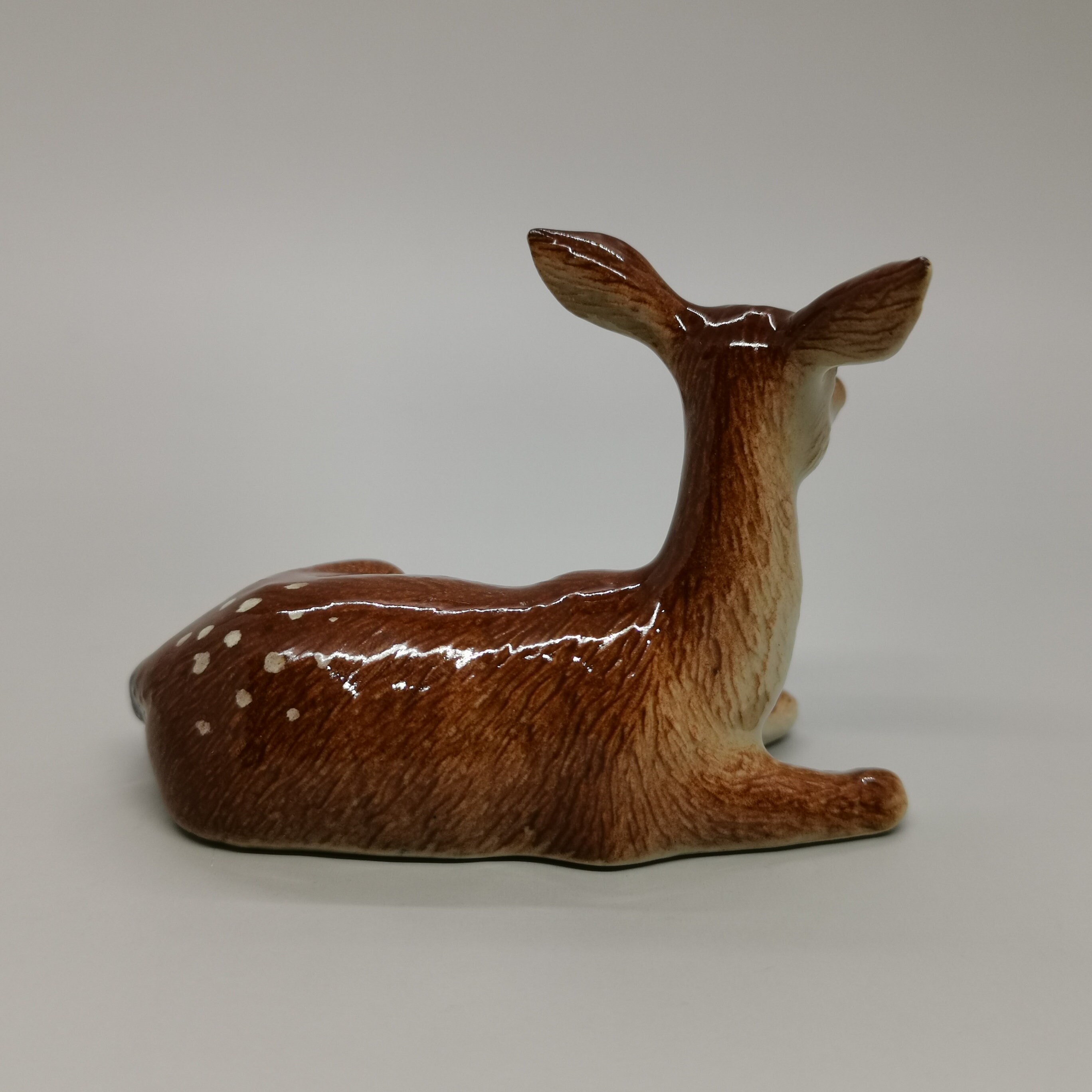 Ceramic Deer Figurine Miniature Ceramic Deer Brown Deer Etsy