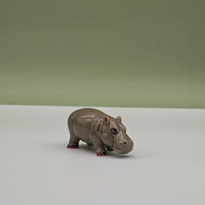 Ceramic Hippo Figurine-Small Hippo For Decoration-Porcelain Hippo figurines-Gift For Friend-Christmas Gift