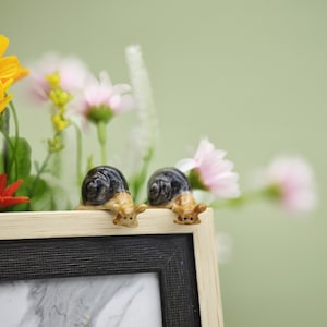 Ceramic Snail,Bottle Garden Decoration,Small Garden Decoration,Tiny Snail,Garden snail,Best Friend Gift