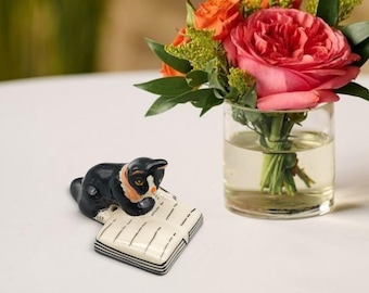 Keramik Tuxedo Katze Figur: Miniatur Keramik Wohnkultur