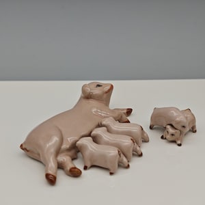 Ceramic Pig Figurines-Ceramic pottery pig-Pig Figurines for Farm or Home Decor-Gifts for pig lovers