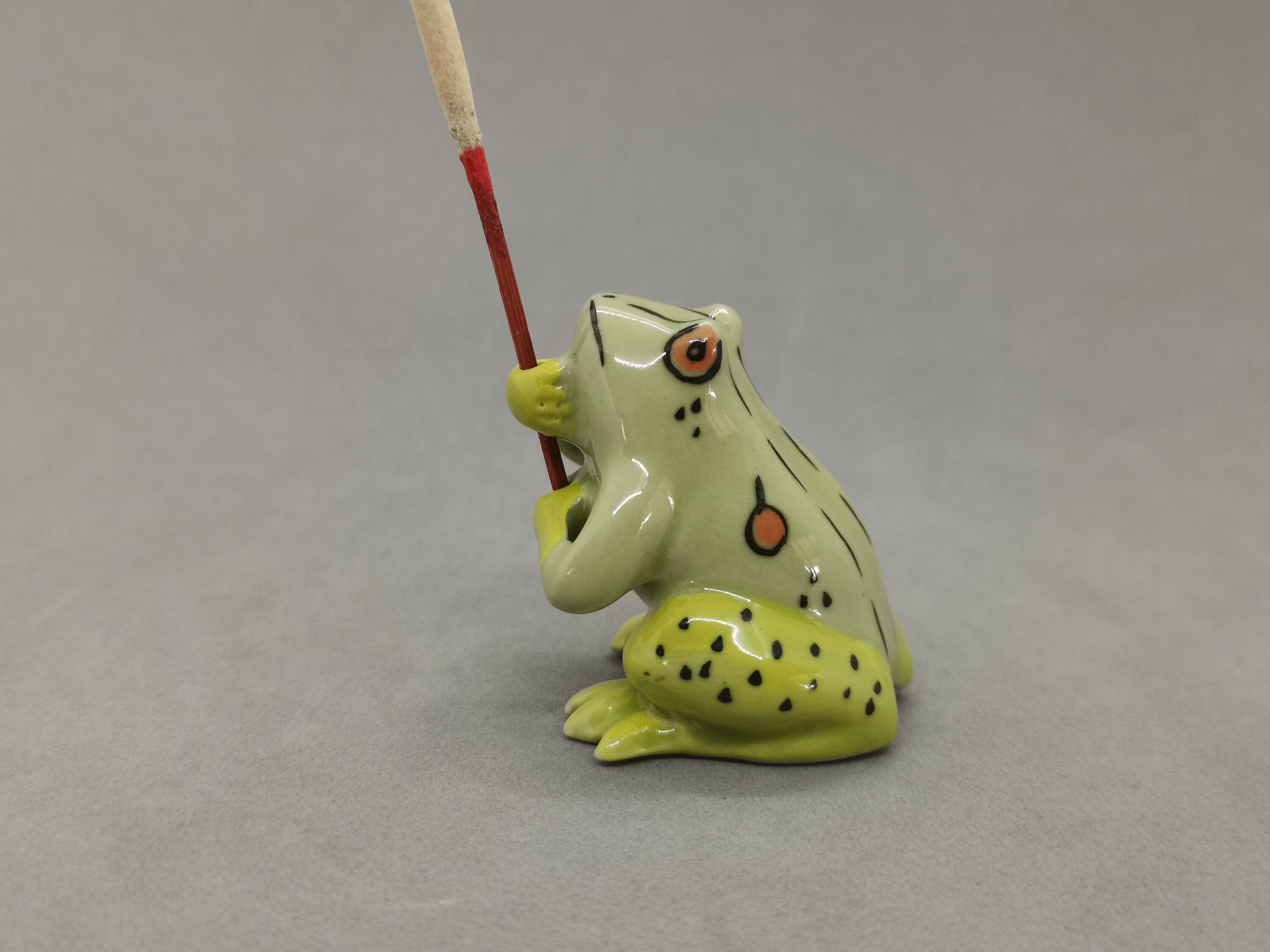 Ceramic frog figurine Incense holder handmade light green Etsy