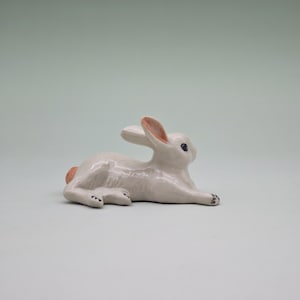 Handmade Ceramic Rabbit Statue-White Rabbit-Small Animal Figurine-Perfect Gift for Any Occasion