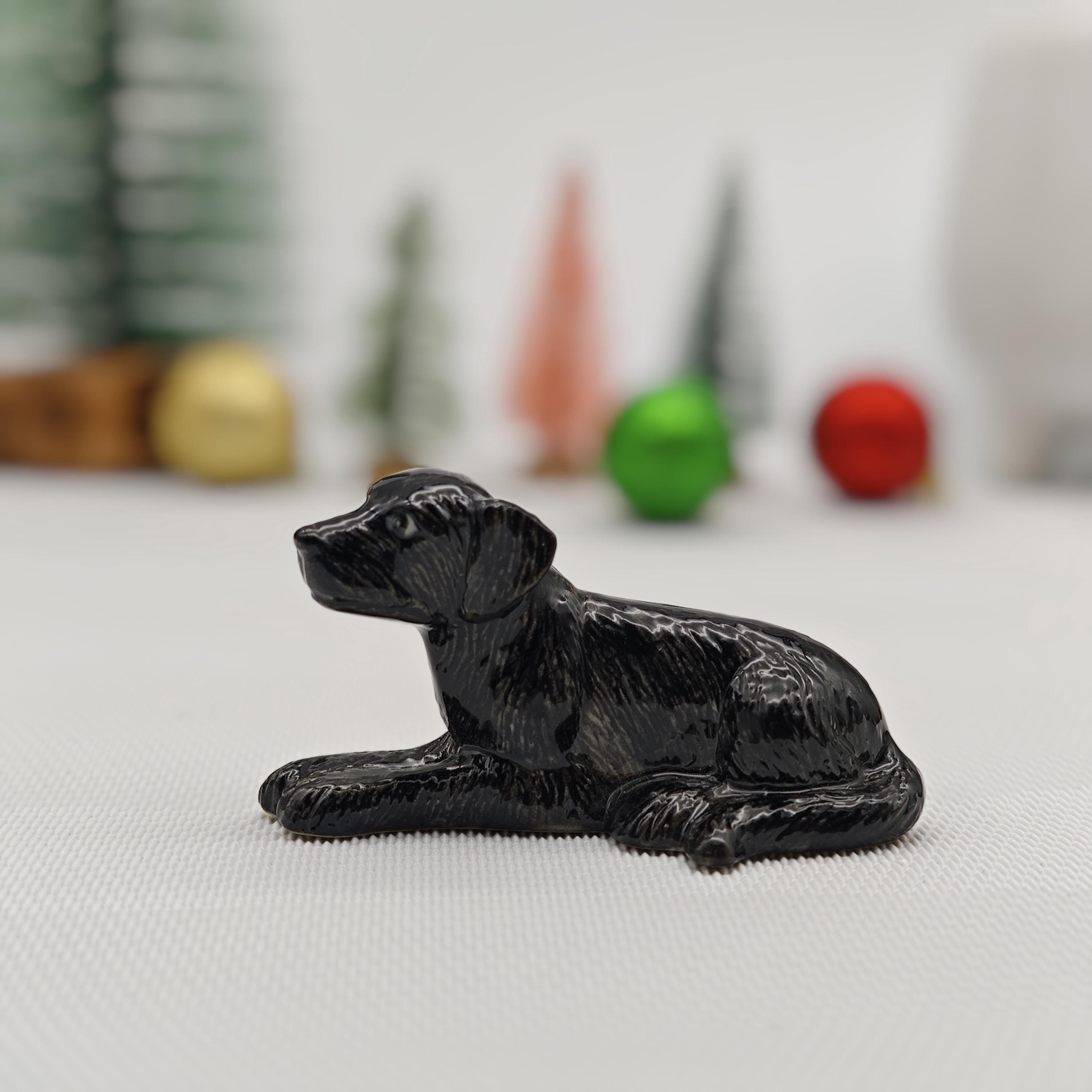 Miniature black lab figurine discount