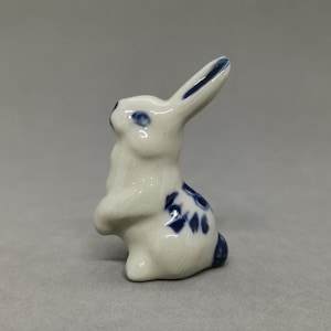 Miniatures Rabbit, Blue-white, Handmade, Ready to ship!