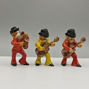 Ceramic bulldog figurine-Home and Office Decor-Dog lover Gift-Bulldog musician-Bulldog statue