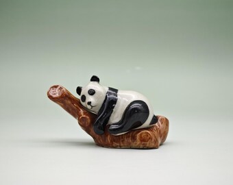 クリスマスオーナメント 手作りパンダの置物：空気乾燥粘土彫刻 - Etsy