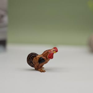Miniature Ceramic Rooster Figurines for Decoration-Handmade Mini  Chicken Statues-Adorable Chicken Figurines for Gifting-Christmas Gifts
