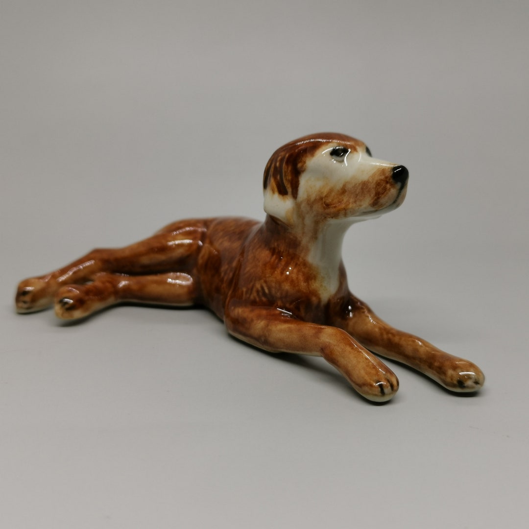 Weimaraner Brown Ceramic Figurine, Dog Figurine, Dog Miniature