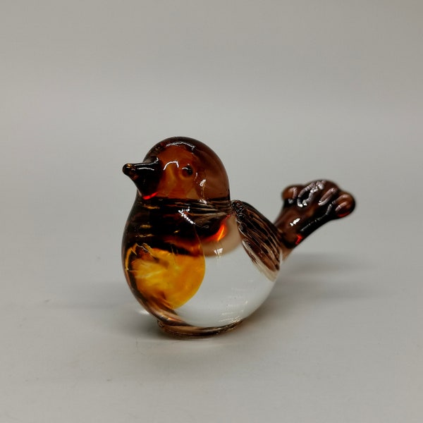 Small Glass Bird Figurines, Hand Blown Sculpture, Home Decor Ornaments, Little Gift, Miniature Glass Birds, Christmas gift and New Year gift