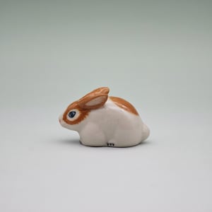 Handmade Ceramic Rabbit Figurine: Minimalist Easter Decor