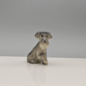 Keramik Schnauzer Figur-Kleine Keramik Hundestatue-Dekorative Hundefigur-Miniatur Schnauzer Figur-Weihnachtsgeschenk