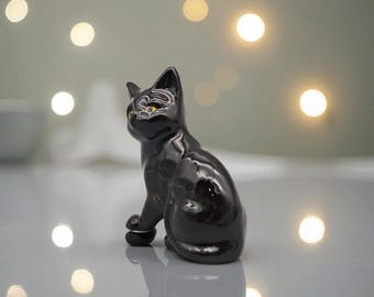Vintage Porcelain Cat [1970s] Ronzan Italy, Lenci Style Figurine