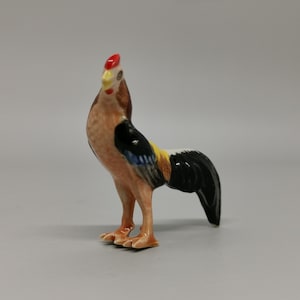 Miniature Ceramic Chicken Figurines for Decoration-Handmade Mini Chicken Statues-Cute Porcelain Chicken Miniatures