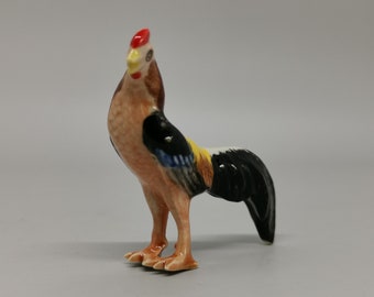 Handmade Mini Ceramic Chicken Statue: Porcelain Figurine