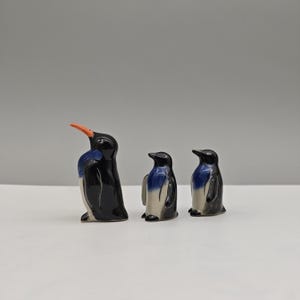 Set of 3 Ceramic Penguin Figurines-Penguin figurine porcelain-Gift For Animal Lover-Handmade Ceramic Penguin-Gifts For Mom