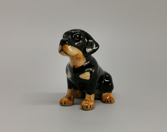 Rottweiler Dog Figurines, Black Brown, Decorative and Collectible Ornaments, Birthday Gifts