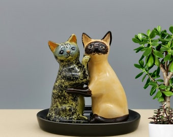 Ceramic Cat Salt and Pepper Shakers, Gift set for Mother