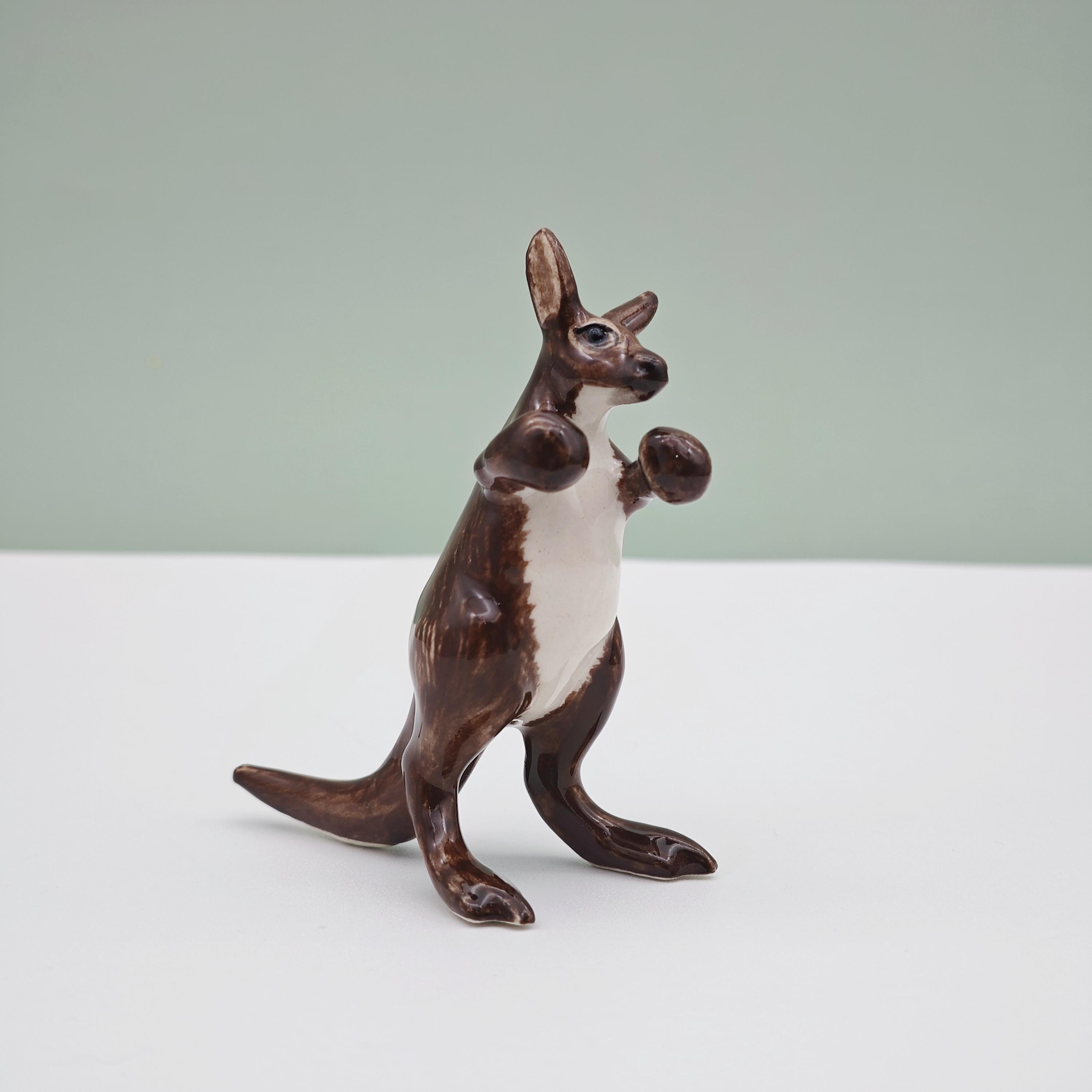 カンガルー 陶器 オブジェ 置物 インテリア 工芸品 美術品 A2762
