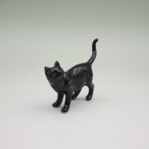 Black Cat Figurines-Ceramic cats figurine-Porcelain Black Cat Figurines-Black Cat Lover Gifts-Birthday gift
