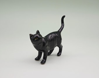 Black Cat Figurines-Ceramic cats figurine-Porcelain Black Cat Figurines-Black Cat Lover Gifts-Birthday gift