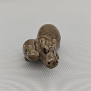 Ceramic Hippo Figurine For Home Decoration and Collection, Hippo Miniature,Christmas gift, New Year gift