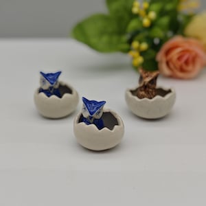 Set of 3 Owl Ceramic Figurines, Ceramic miniature owls, Christmas Gifts
