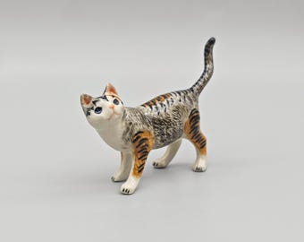 Handmade Ceramic cat figurine: Minimalist Cat Lover Gift