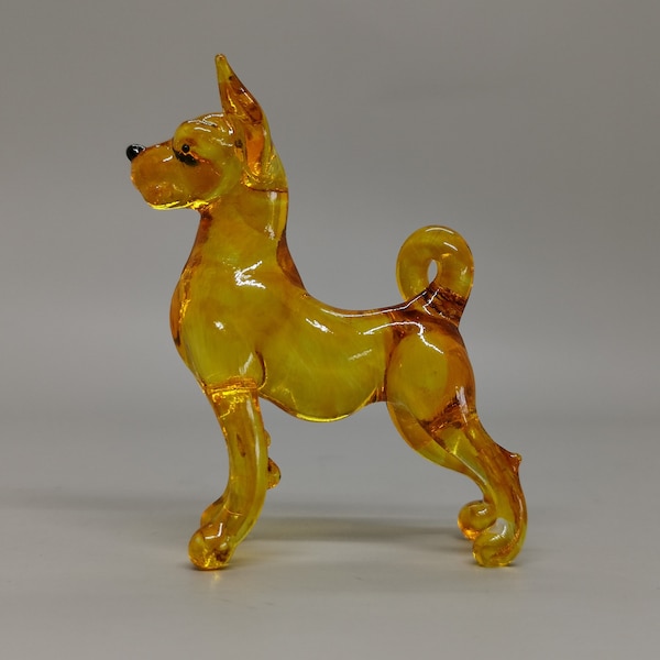 Glass Basenji Figurine, Dog Figurine Glass, Figure Miniature, Glass Figurine, Glass Blown Dogs, Glass Blowing, For Dog Lovers