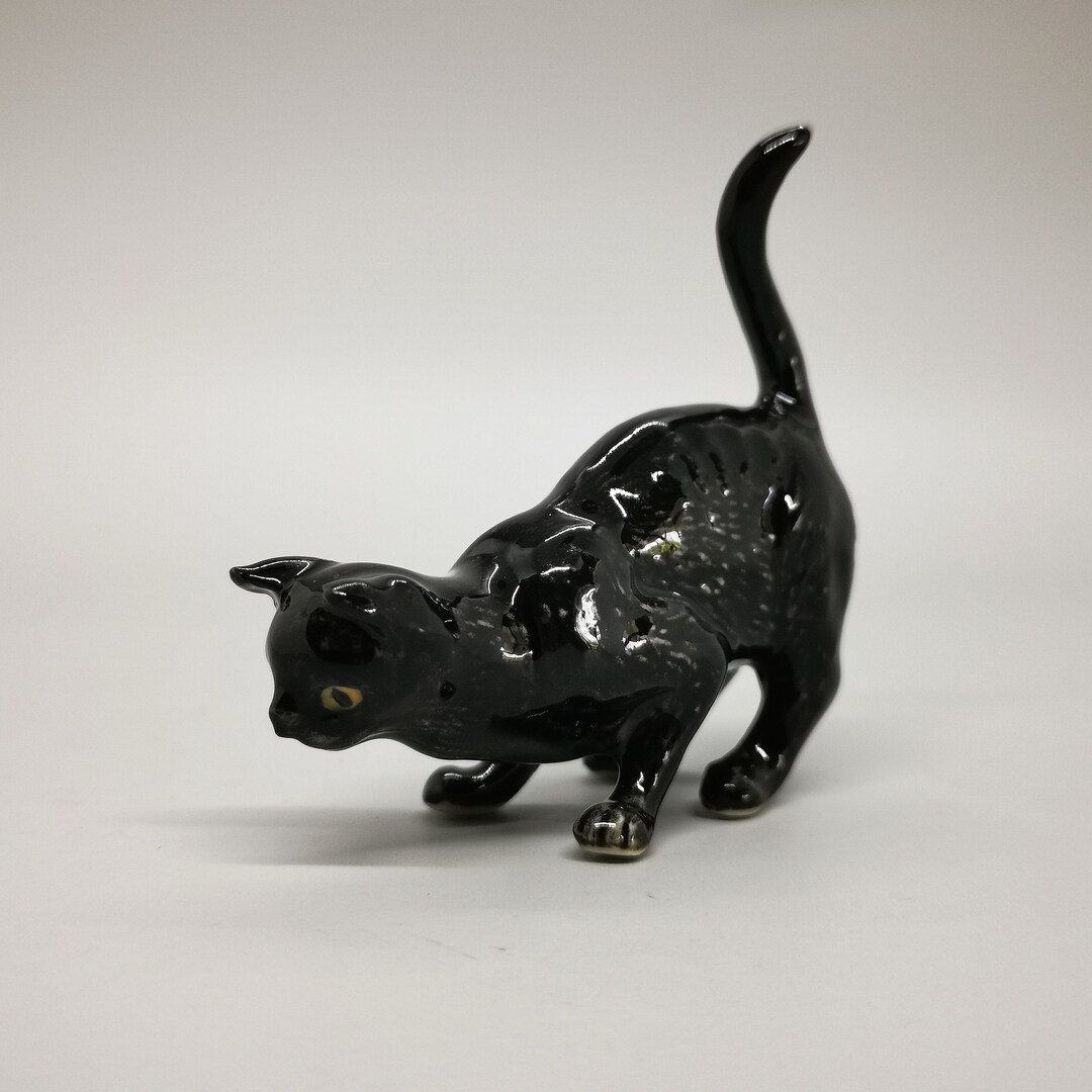 Black Cat Figurines, Cat Figurines, Home Decor, Small Cat Figurines