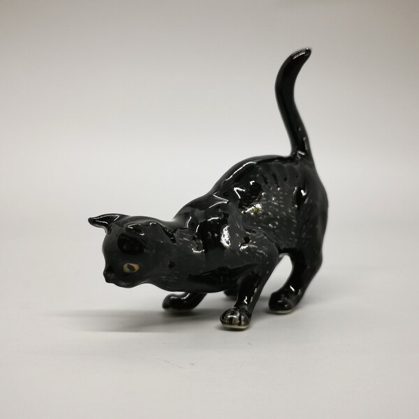 Figurine de chat noir, fait main, collection de chat noir, cadeau chat unique, cadeau pour maman