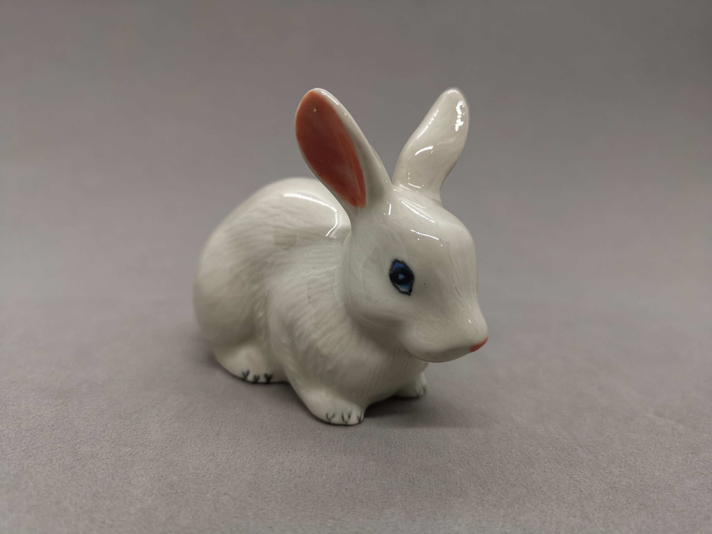 White ceramic rabbit handmade Miniatures Rabbit Wild Etsy