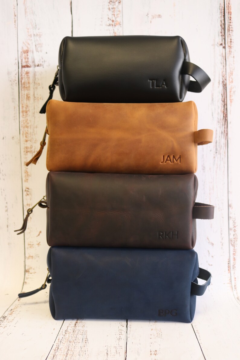 Leather dopp kit Personalized groomsmen gift leather dopp Etsy