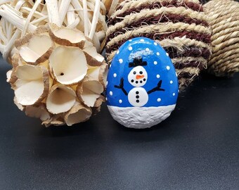 Snowman Painted Rock Etsy