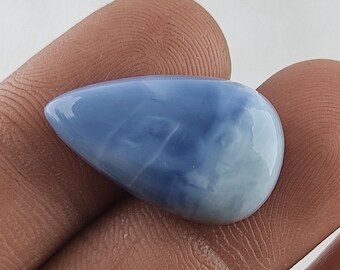 very nice Blue opal heart cabochon size15x25mm loose gemstone cabochon attractive colour Blue opal top quality in jewellery making 13.75 cts