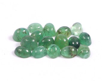 Natural Emerald Cabochon lot 22 pcs size 4x5mm oval Emerald Cab natural stone jewellery making layout 8.15cts