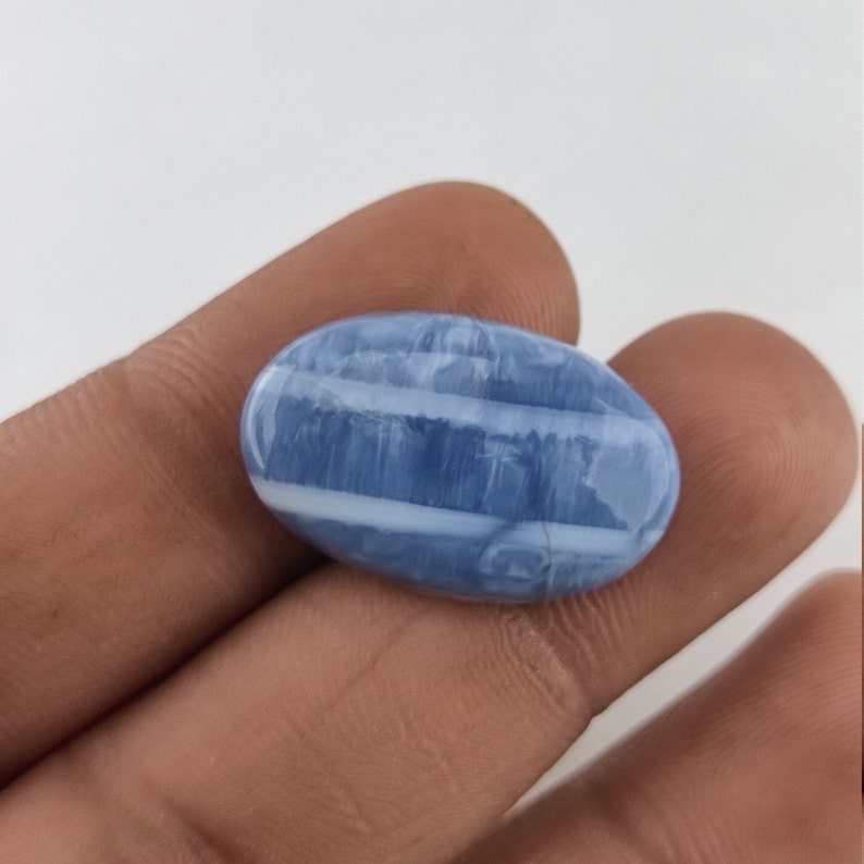 very nice Blue opal heart cabochon size15x25mm loose gemstone cabochon attractive colour Blue opal top quality in jewellery making 13.75 cts