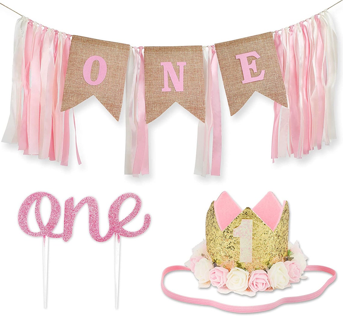 1st Birthday Girl Decoration 1 Year Old Baby First Birthday - Etsy