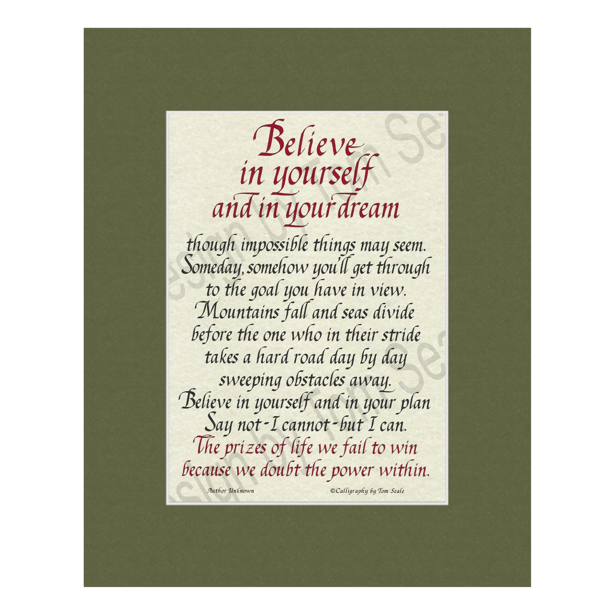 Believe Dream Inspire Poems