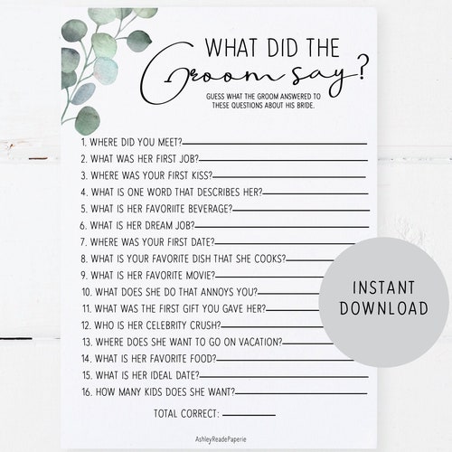 Eucalyptus Recipe Card Template Greenery Recipe Printable Etsy