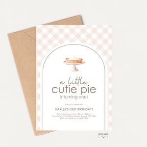 Little Cutie Pie Birthday Party - Pobieranie cyfrowe - Personalizuj - Zaproszenie urodzinowe - Edytuj za pomocą Templett
