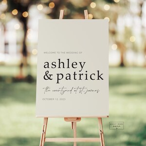 Modern Cream - Wedding Welcome Sign - Digital Download - Personalize
